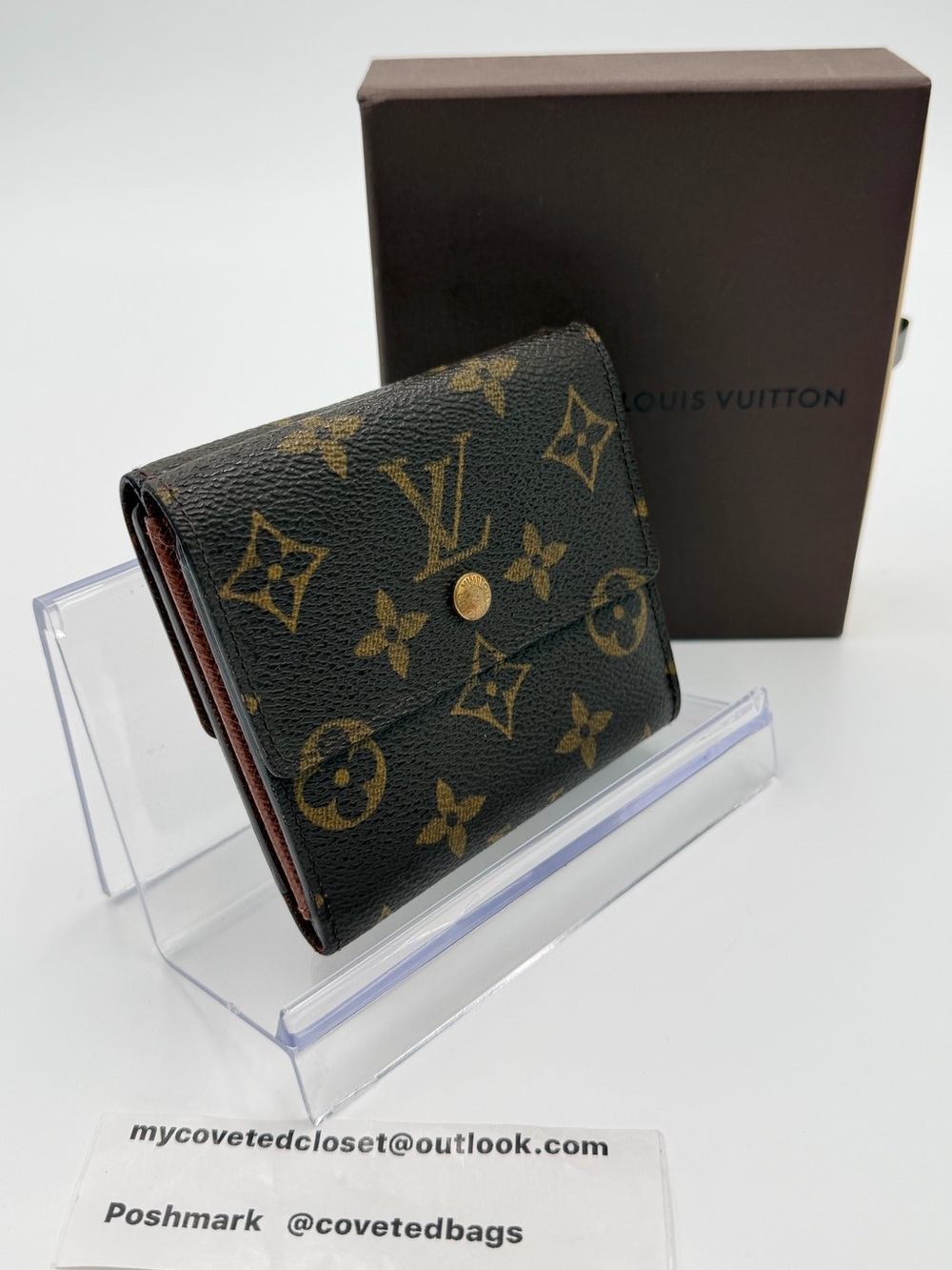 Louis Vuitton Monogram W-Hook Compact Wallet Great Condition w/Entrupy COA